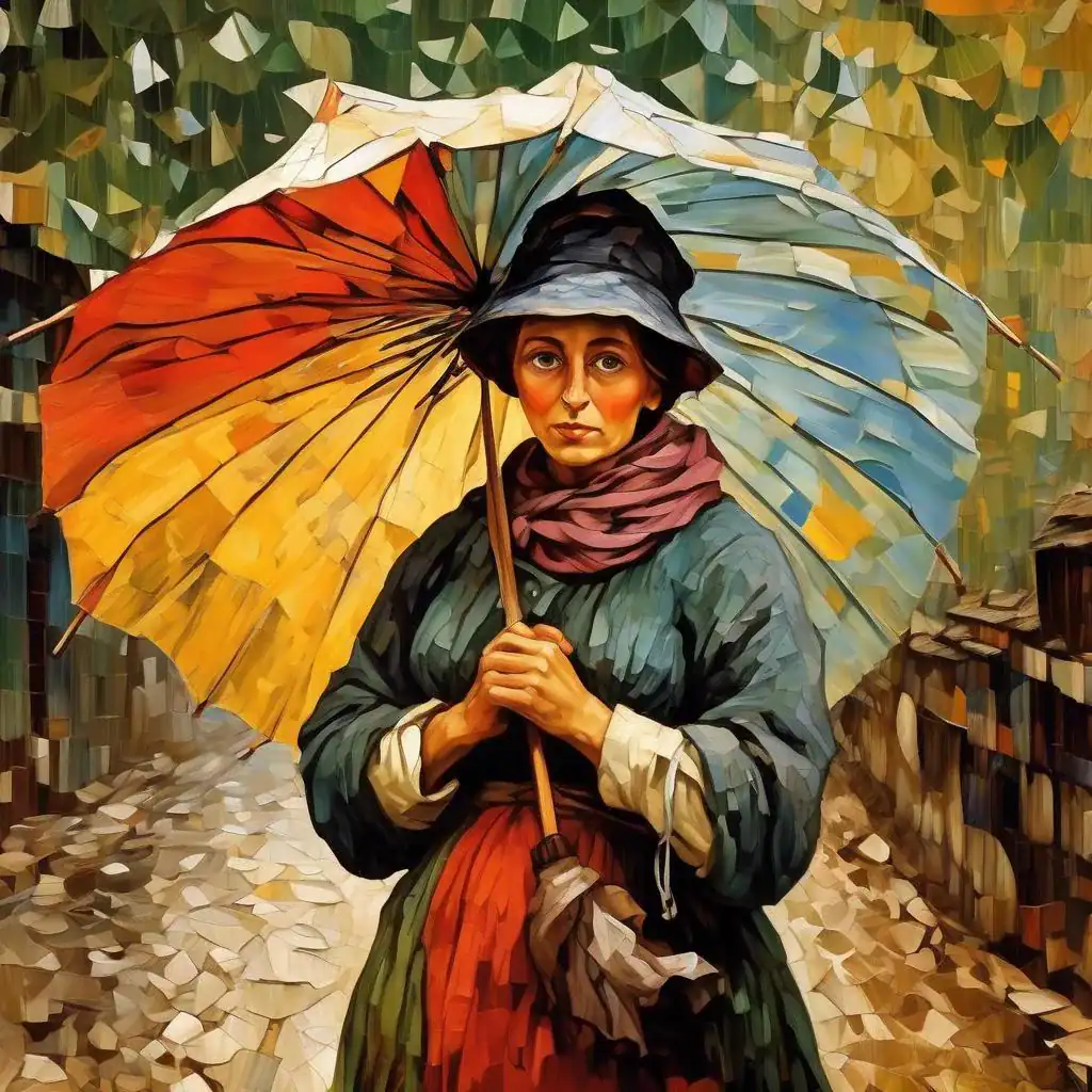 A peasant woman with an umbrella – Alfred Krupa